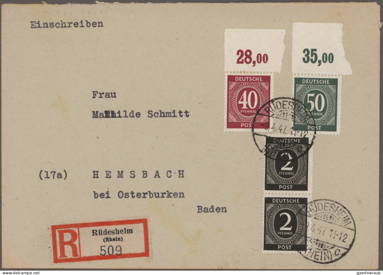 Alliierte Besetzung - Gemeinschaftsausgaben: 1946/1948, Sammlung von ca. 87 Brie