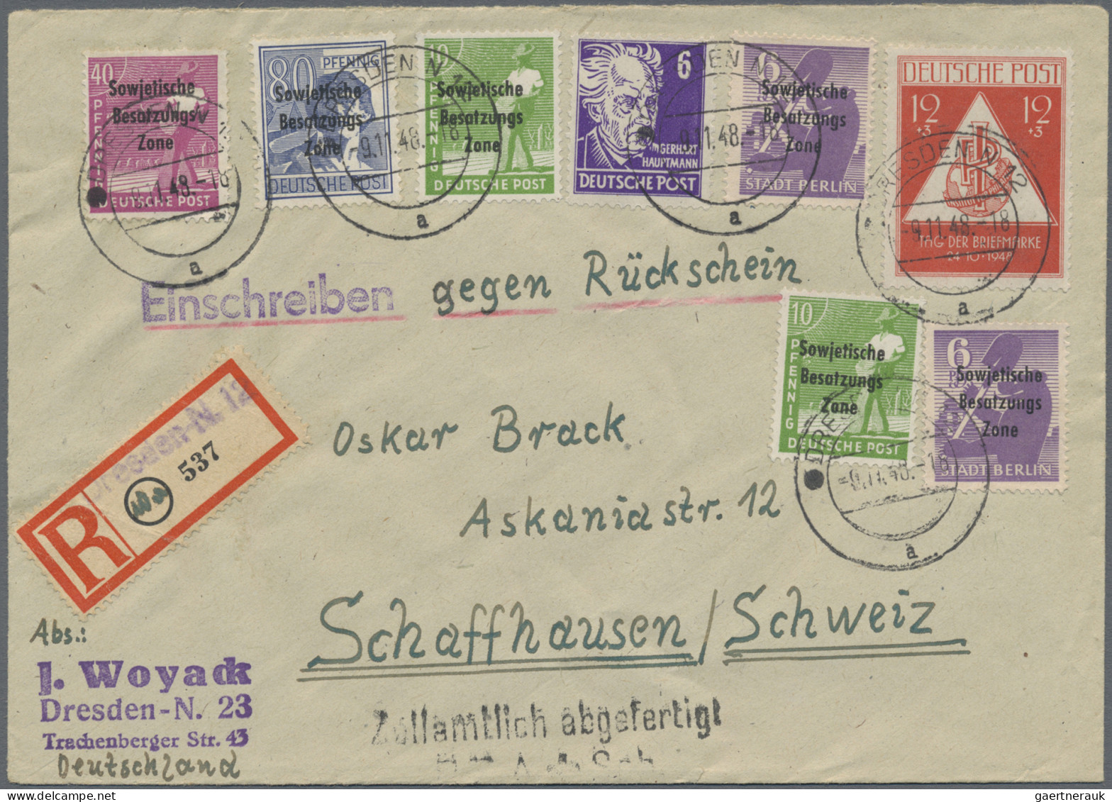 Sowjetische Zone Und DDR: 1945/1961, Partie Von Ca. 58 Briefen Und Karten, Dabei - Verzamelingen