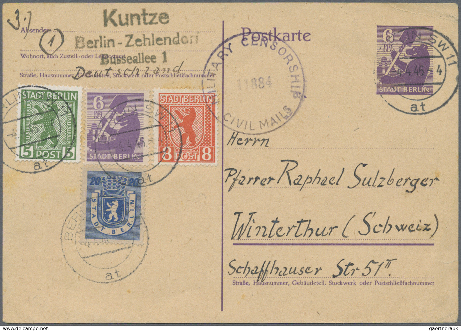 Sowjetische Zone und DDR: 1945/1961, Partie von ca. 58 Briefen und Karten, dabei