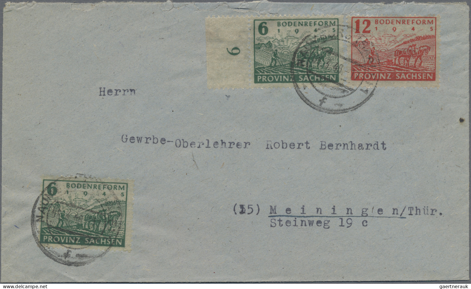 Sowjetische Zone: 1945/1946, Partie von 17 Briefen und Karten, dabei zwei Belege