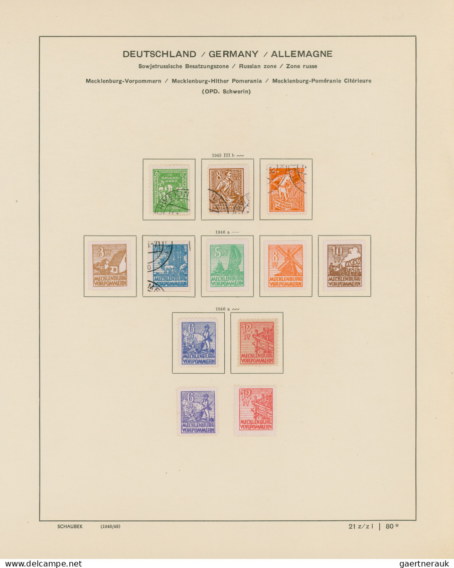 Sowjetische Zone: 1945/1949, Gestempelte Und Ungebrauchte Sammlung Auf Schaubek- - Andere & Zonder Classificatie