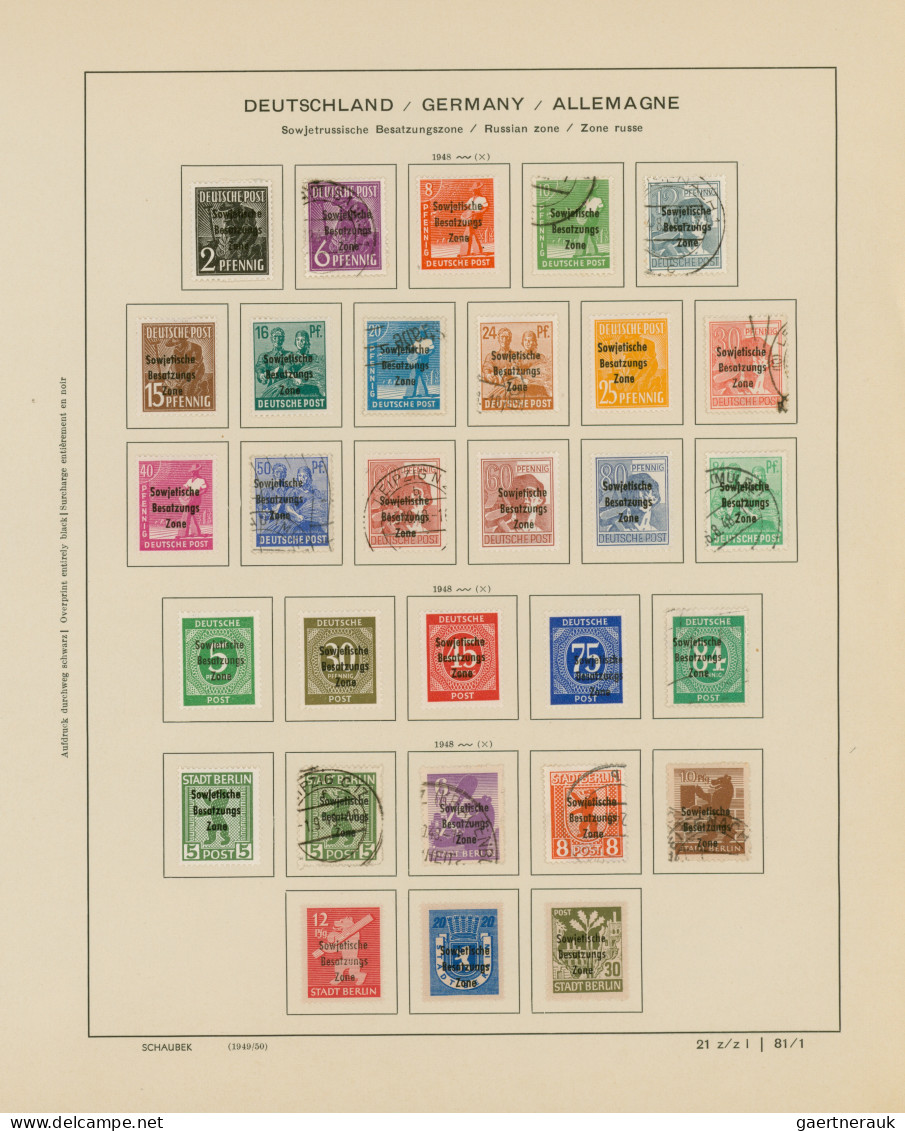 Sowjetische Zone: 1945/1949, Gestempelte Und Ungebrauchte Sammlung Auf Schaubek- - Sonstige & Ohne Zuordnung