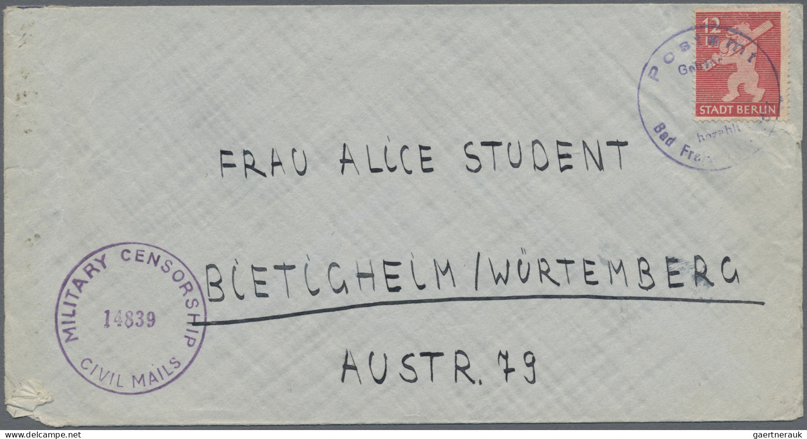 Sowjetische Zone: 1945/1949, Partie Von 13 Belegen, Dabei Vier Notstempel "Weißw - Autres & Non Classés