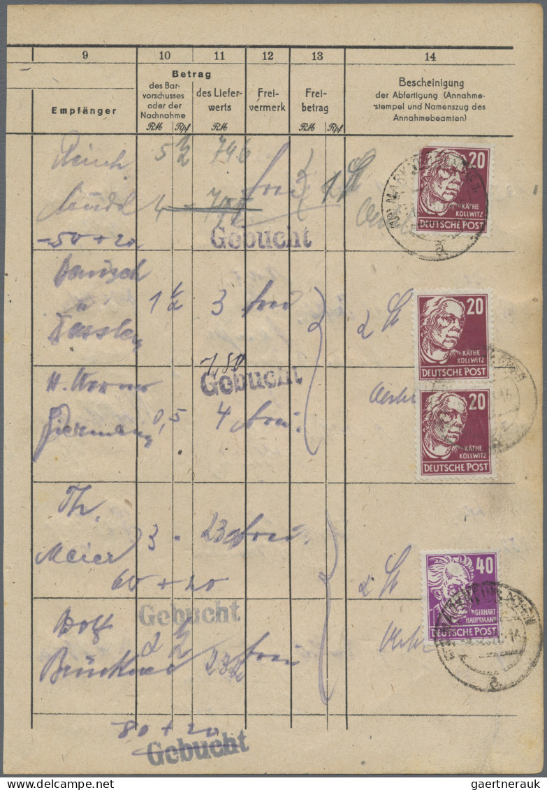 Sowjetische Zone: 1945/1949, Partie von 13 Belegen, dabei vier Notstempel "Weißw