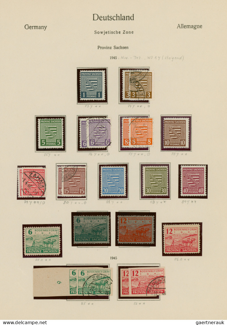 Sowjetische Zone: 1945/1949, Sammlung Auf Vordruck Und Selbst Gestalteten Blätte - Otros & Sin Clasificación