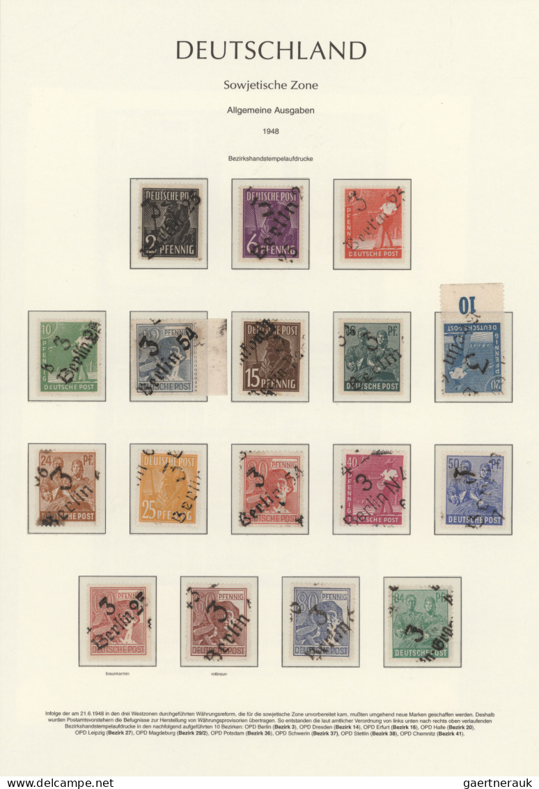 Sowjetische Zone: 1945/1949, Zumeist postfrische Sammlung (einiges NG), in den H