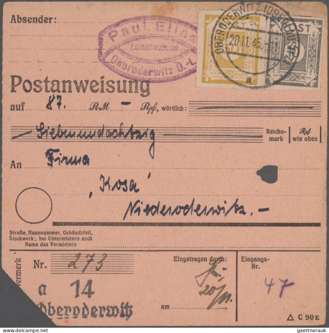 Sowjetische Zone - Ost-Sachsen: 1945, Freimarken Ziffern, Partie von zwölf Posta