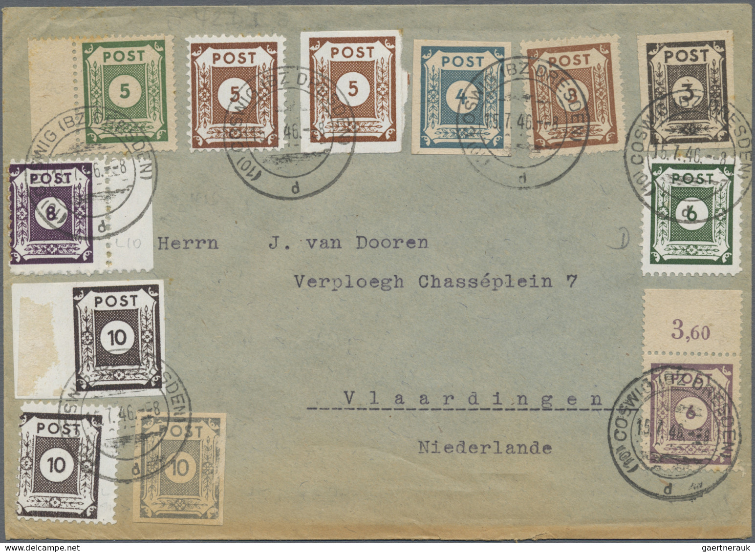 Sowjetische Zone - Ost-Sachsen: 1945/1946, Partie Mit Potschta Auf üblichem Brie - Otros & Sin Clasificación