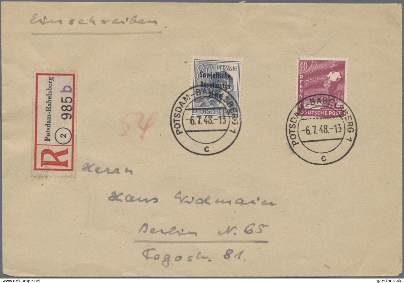 Sowjetische Zone - Bezirkshandstempel - II - Bez. 14 (Dresden): 1948, Posten Von - Andere & Zonder Classificatie