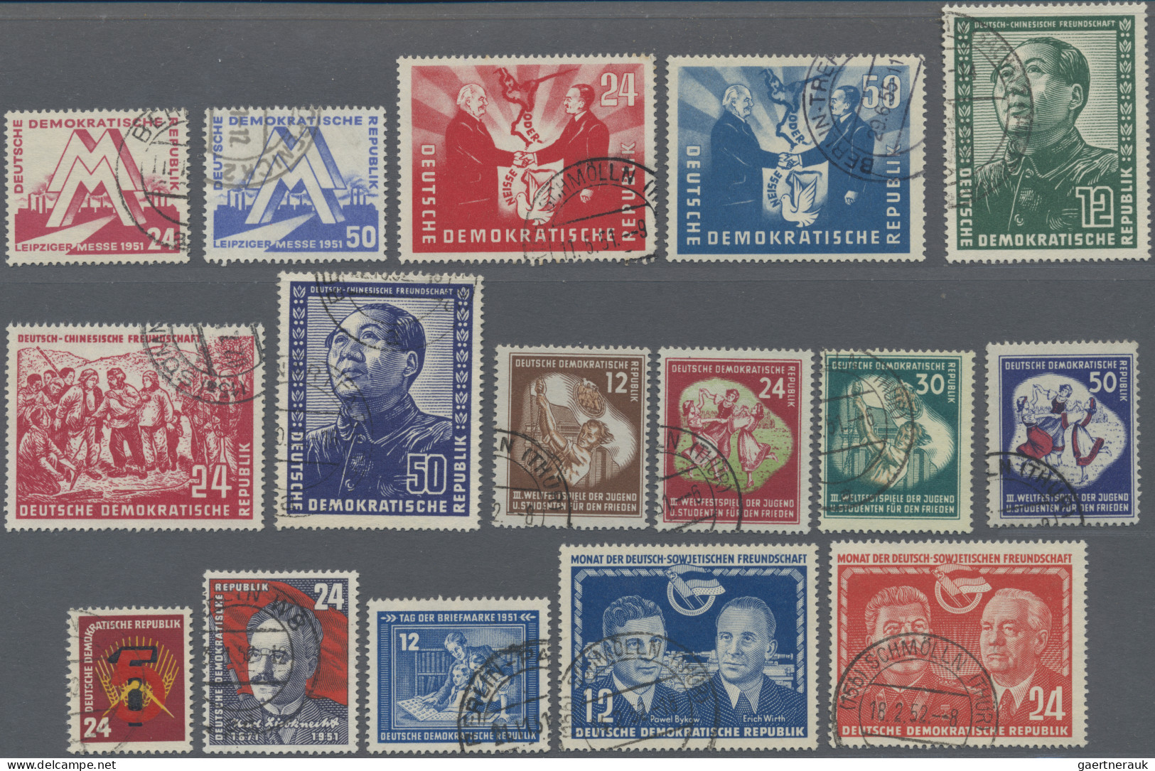 DDR: 1949/1951, Drei Steckkarten Mit Den Kompletten Jahrgängen, Sauber Gestempel - Collections