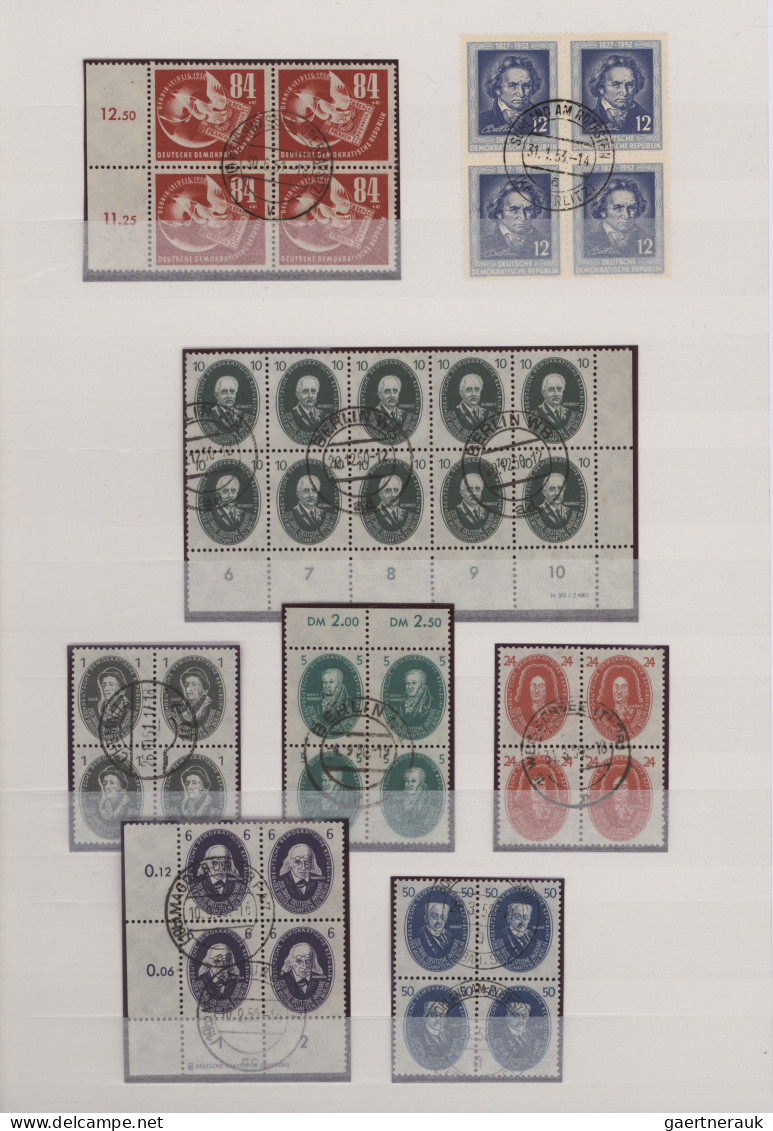 DDR: 1950/1957, Außergewöhnliche Sammlung Von Ca. 104 Gestempelten Einheiten (4e - Sammlungen