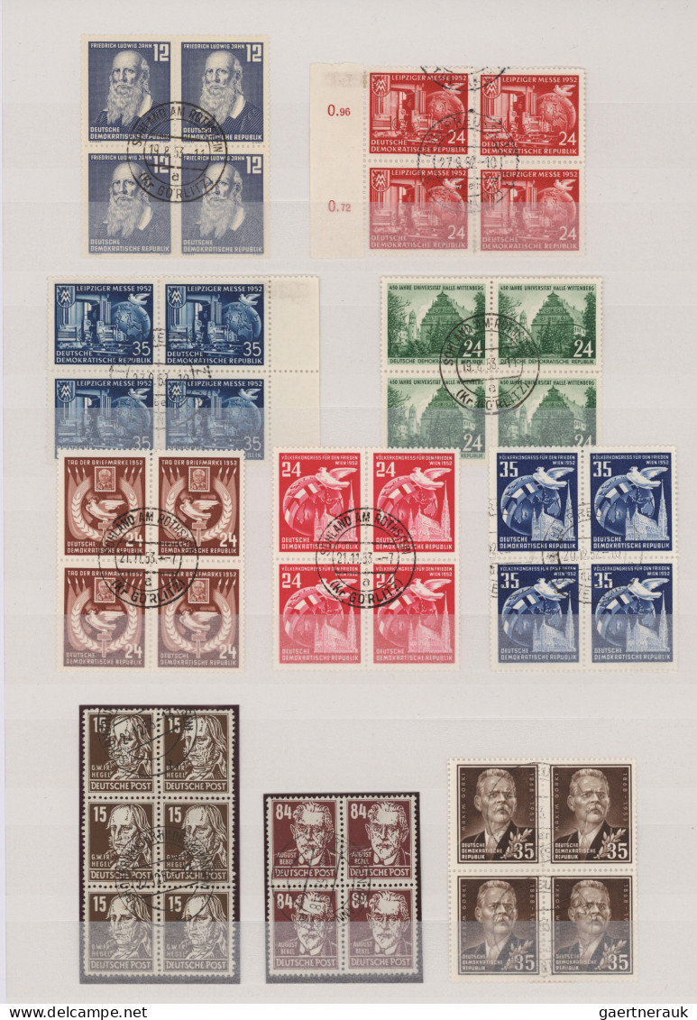 DDR: 1950/1957, Außergewöhnliche Sammlung Von Ca. 104 Gestempelten Einheiten (4e - Collections