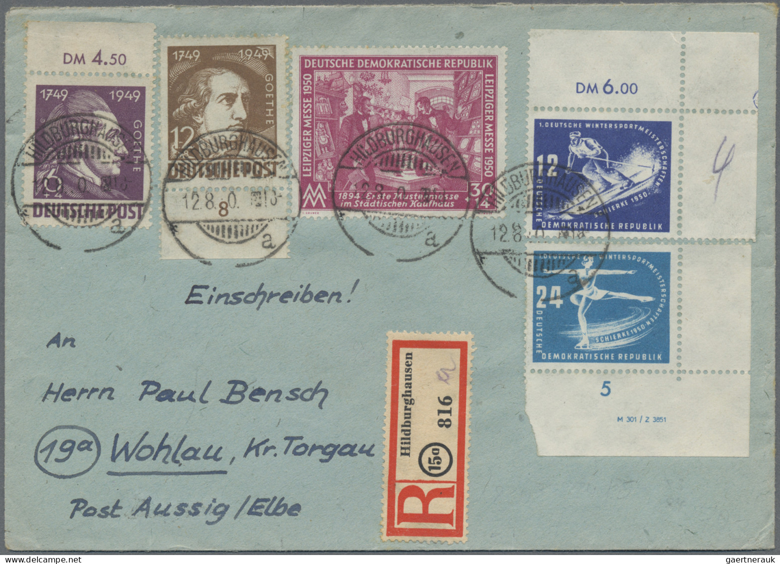 DDR: 1950/1964, Partie Von 27 Briefen Und Karten Mit Interessanten Frankaturen D - Collections