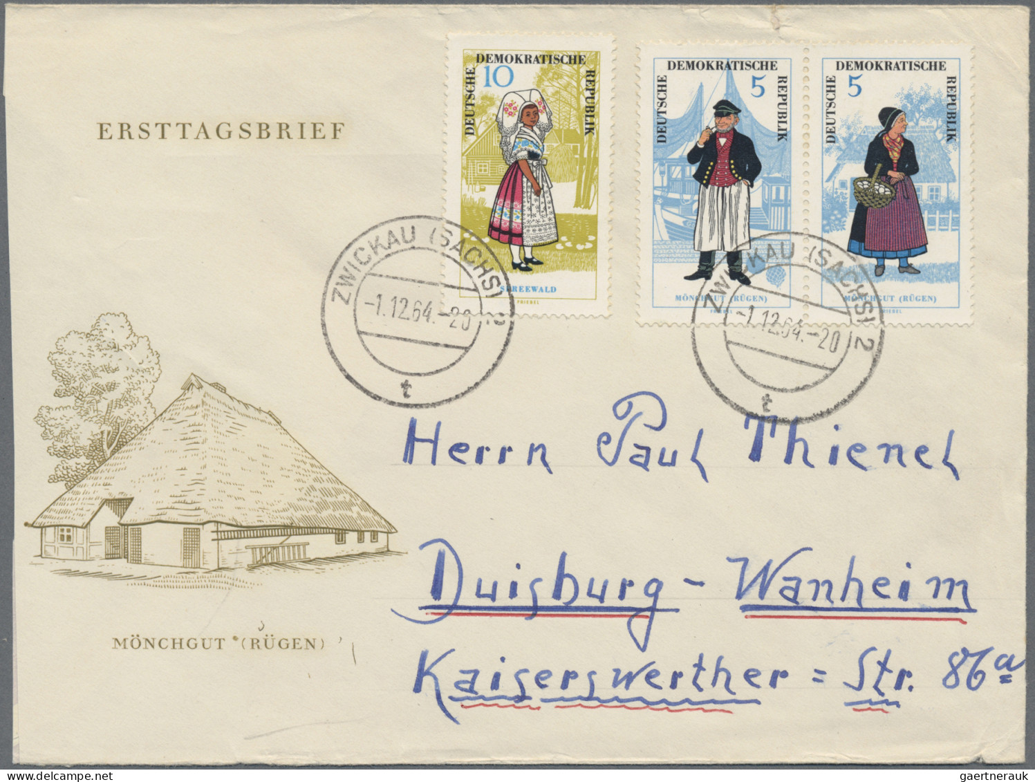 DDR: 1950/1966, Partie von 39 Briefen und Karten mit interessanten Frankaturen d