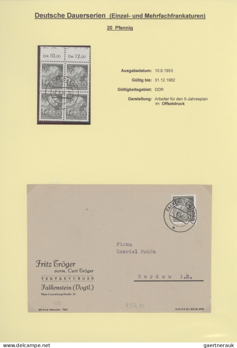 DDR: 1953/1962, Fünfjahresplan I-VIII, Spezialsammlung mit Marken und über 180 B