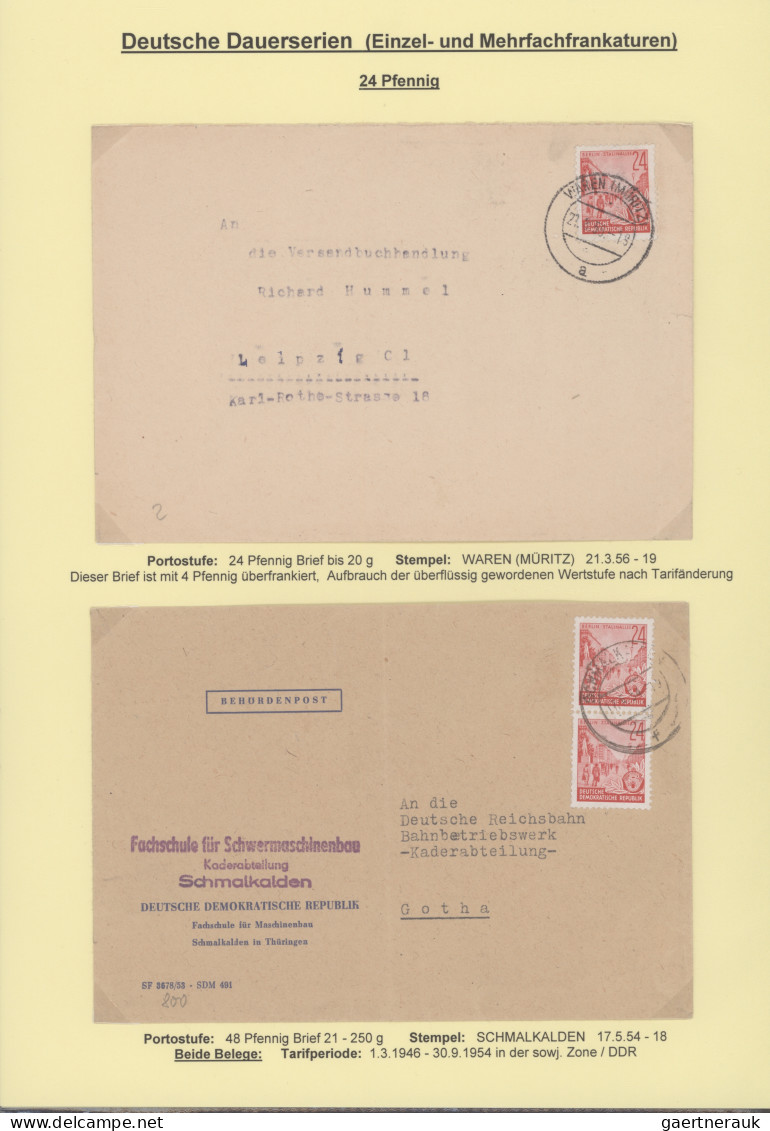 DDR: 1953/1962, Fünfjahresplan I-VIII, Spezialsammlung mit Marken und über 180 B