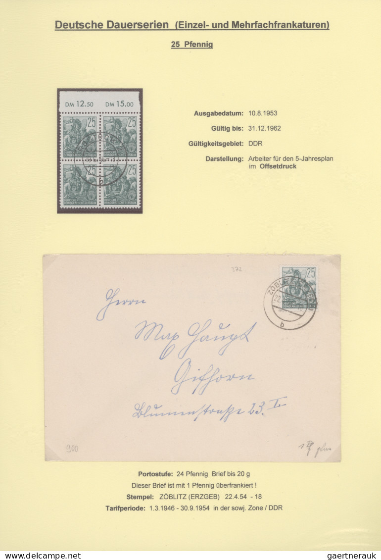 DDR: 1953/1962, Fünfjahresplan I-VIII, Spezialsammlung mit Marken und über 180 B