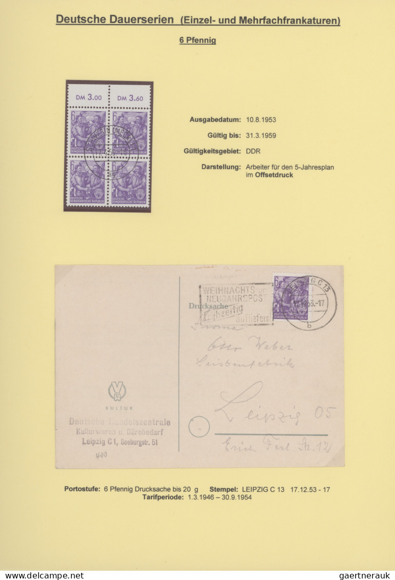 DDR: 1953/1962, Fünfjahresplan I-VIII, Spezialsammlung mit Marken und über 180 B