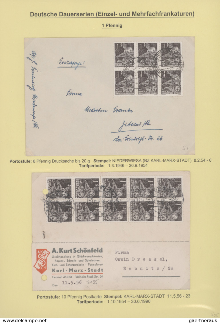 DDR: 1953/1962, Fünfjahresplan I-VIII, Spezialsammlung mit Marken und über 180 B