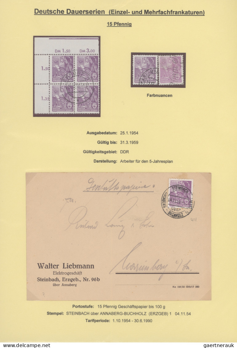 DDR: 1953/1962, Fünfjahresplan I-VIII, Spezialsammlung mit Marken und über 180 B