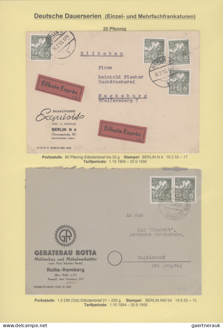 DDR: 1953/1962, Fünfjahresplan I-VIII, Spezialsammlung mit Marken und über 180 B