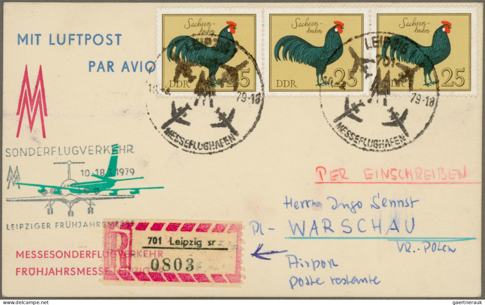 DDR: 1955/1980, Partie Von 33 Besseren Briefen Und Karten, Dabei 3 DM Und 5 DM F - Colecciones