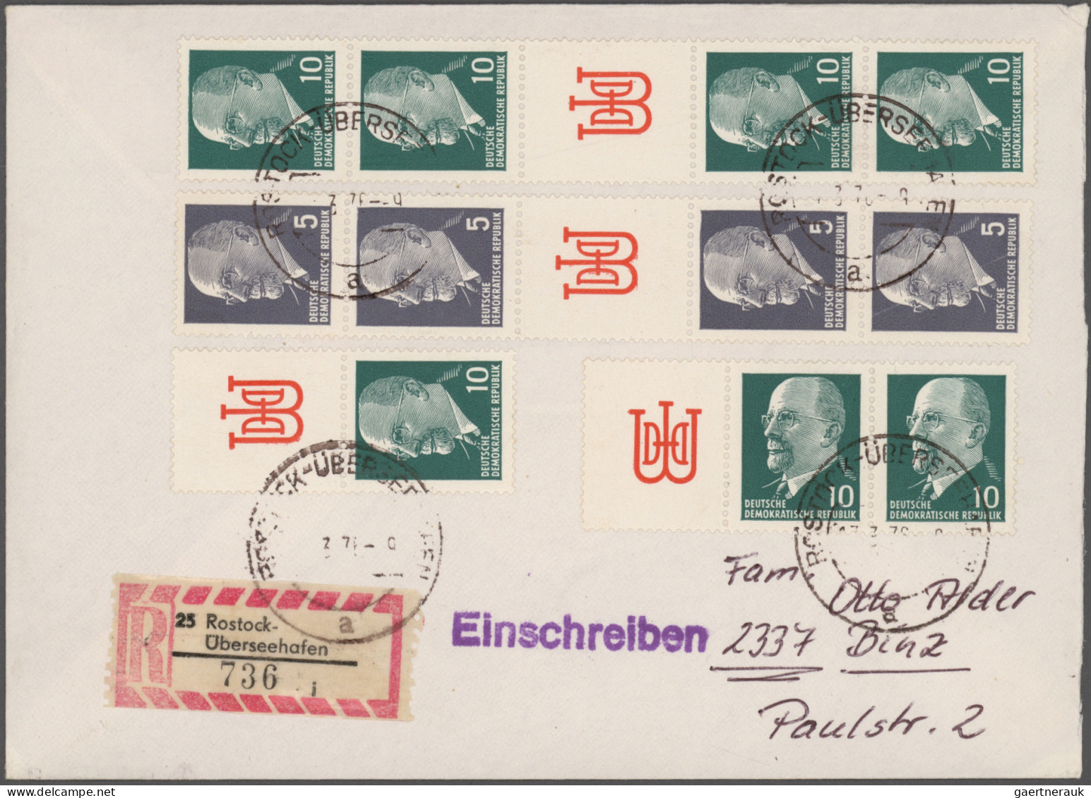 DDR - Zusammendrucke: 1959/1990, außergewöhnliche Sammlung von ca. 518 Briefen m