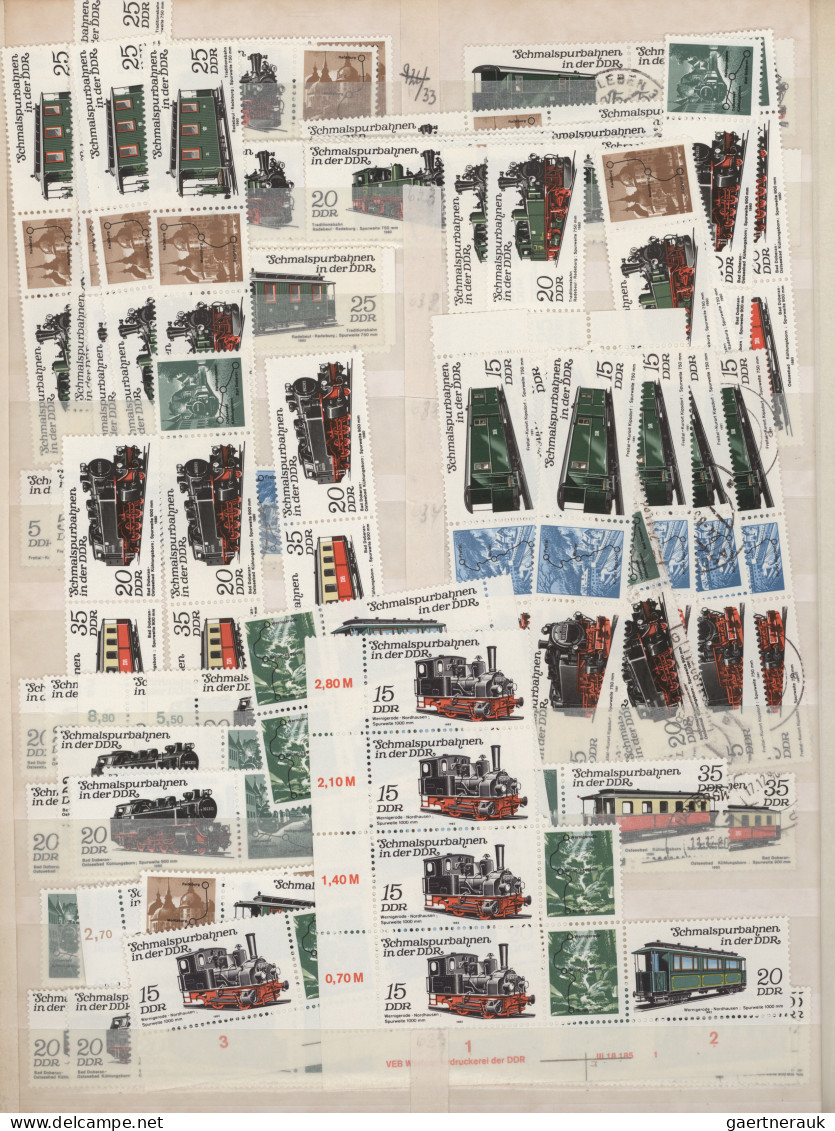 DDR - Zusammendrucke: 1974/1985, reichhaltiger, meist dicht gesteckter Lagerpost