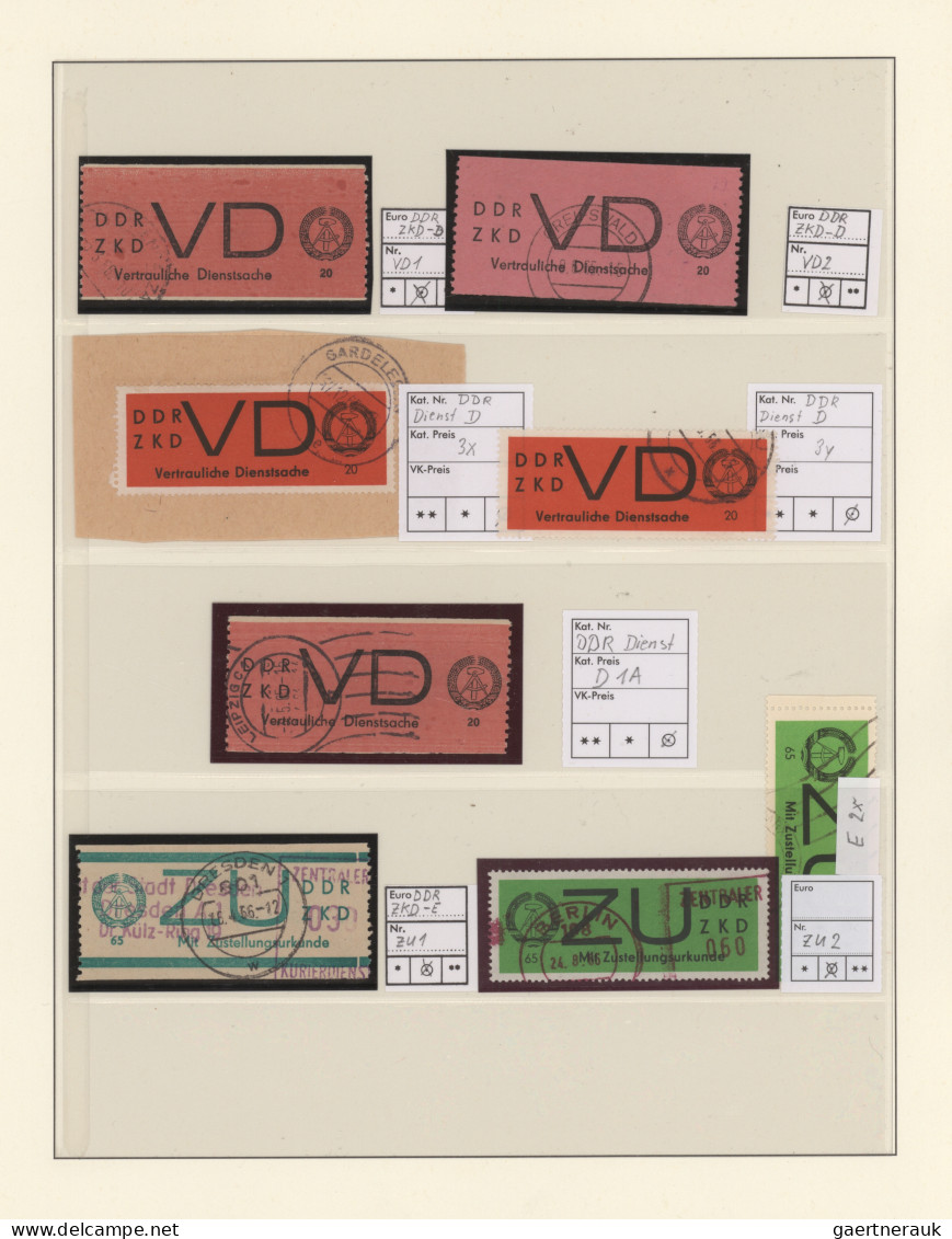 DDR - Dienstmarken: 1954/1965, Umfangreiche Sammlung Dienst Und ZKD Im Ringbinde - Other & Unclassified