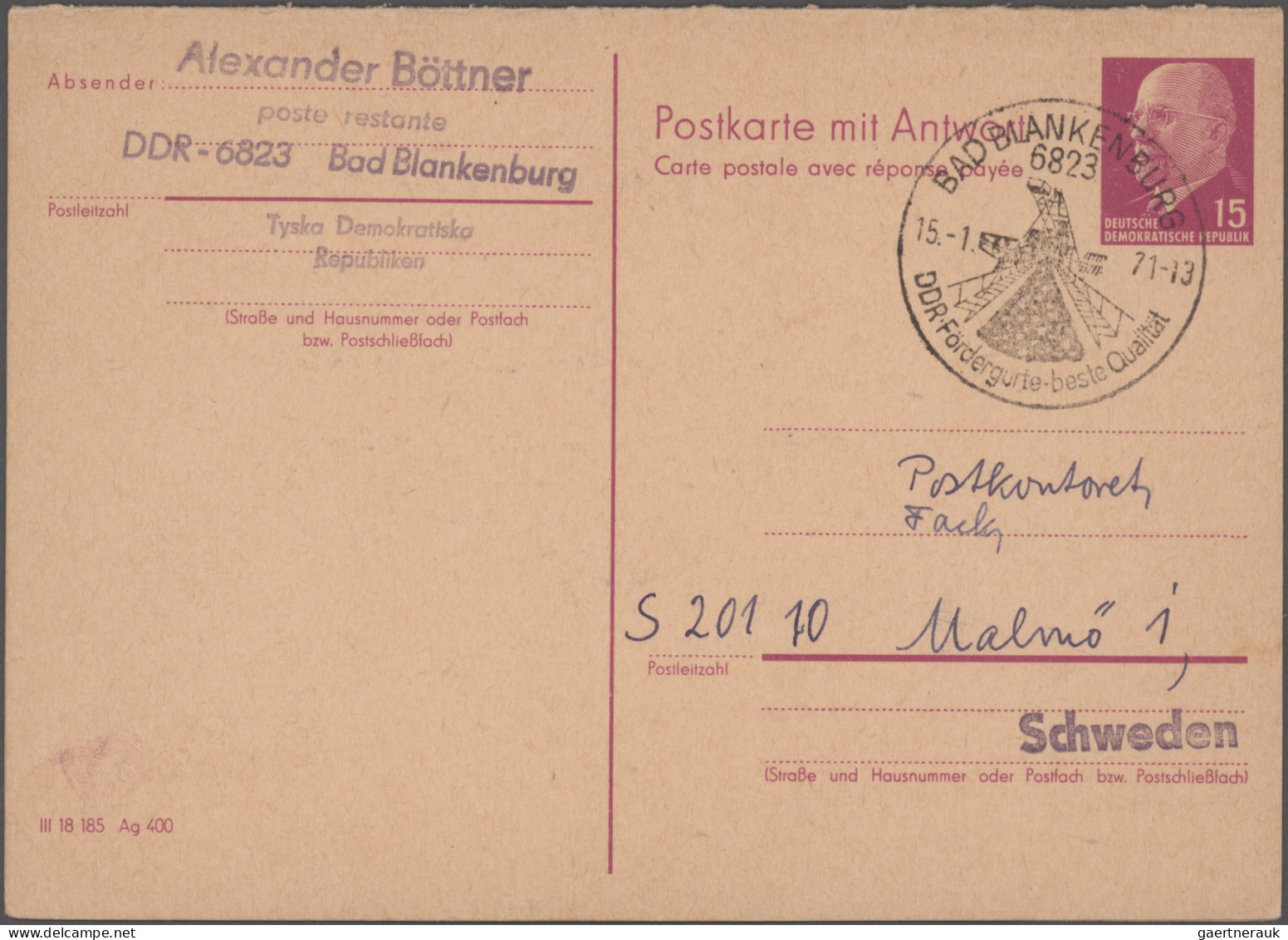 DDR - Ganzsachen: 1950/1990, Umfangreicher Sammlungsbestand Von Ca. 620 Gebrauch - Other & Unclassified