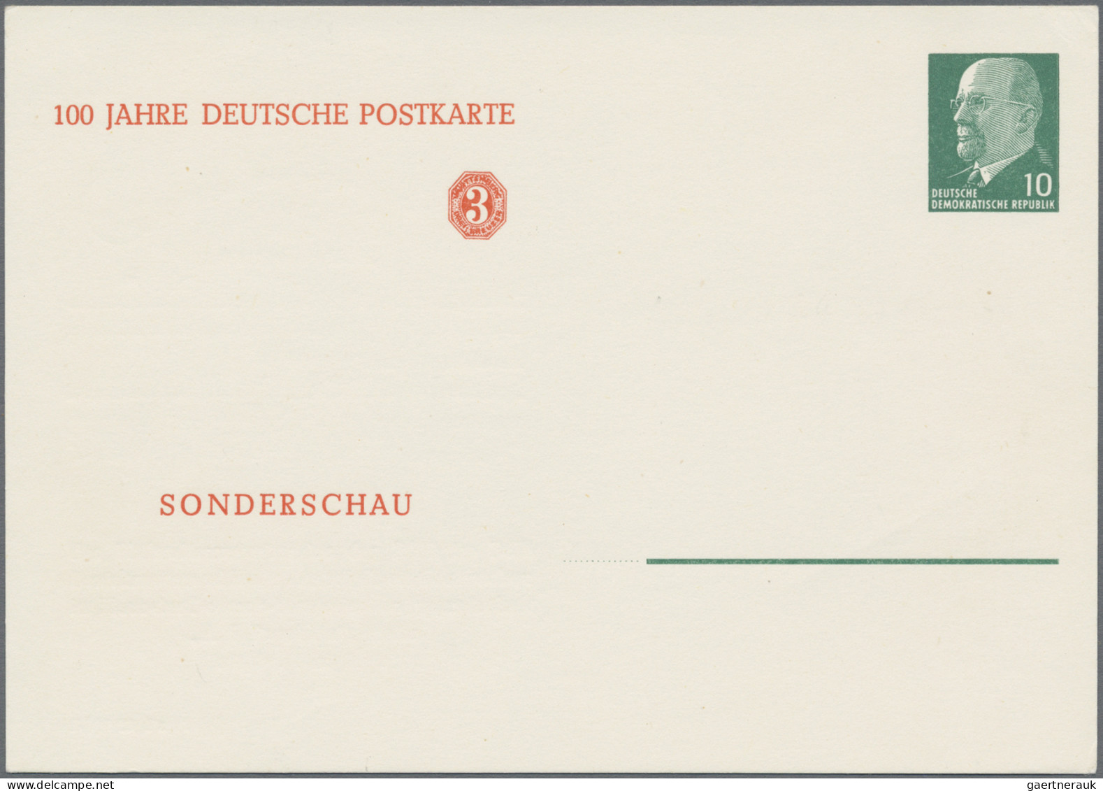 DDR - Privatganzsachen: 1961/1973, Privatganzsachenkarte 10 Pfg. Ulbricht (PP9), - Other & Unclassified