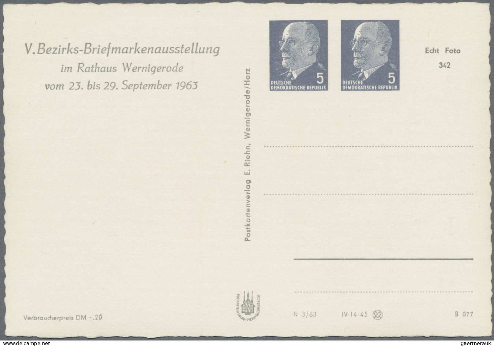 DDR - Privatganzsachen: 1963/1973, Privatganzsachenkarte 5+5 Pfg. Ulbricht (PP12 - Autres & Non Classés