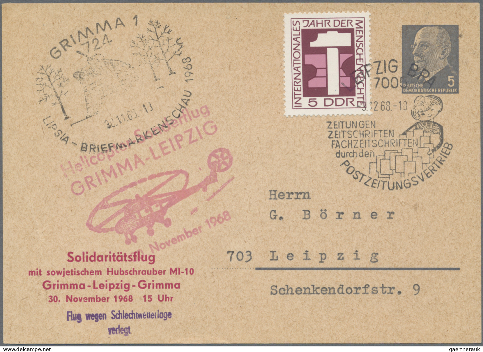 DDR - Privatganzsachen: 1965/1975, Privatganzsachenkarte 5 Pfg. Ulbricht (PP8), - Altri & Non Classificati
