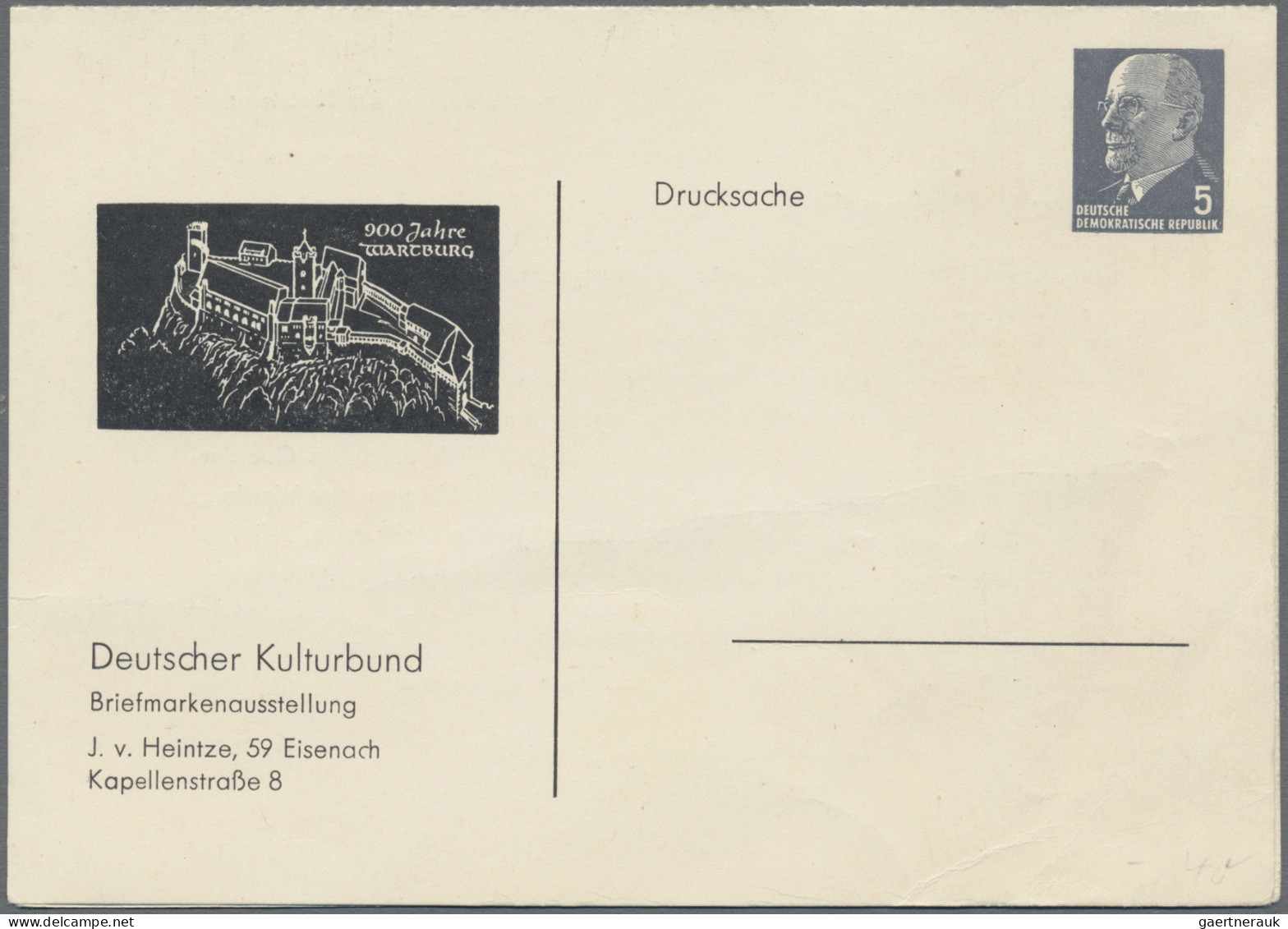 DDR - Privatganzsachen: 1965/1975, Privatganzsachenkarte 5 Pfg. Ulbricht (PP8), - Autres & Non Classés