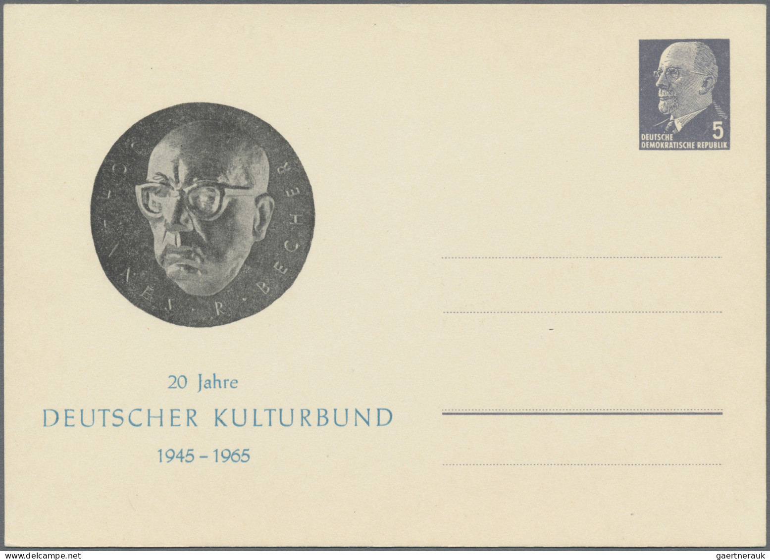 DDR - Privatganzsachen: 1965/1975, Privatganzsachenkarte 5 Pfg. Ulbricht (PP8), - Other & Unclassified