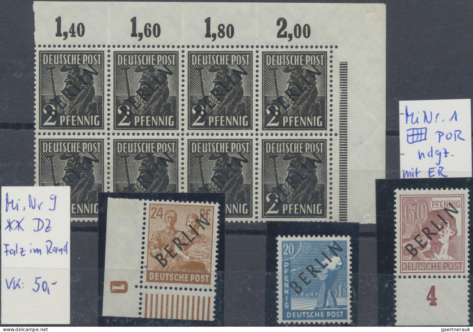 Bundesrepublik Und Berlin: 1948/1958, Kleine Partie Von Postfrischen Werten Der - Collections