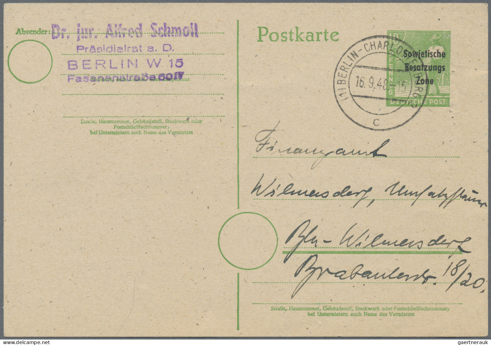 Berlin - Vorläufer: 1945/1948, umfassende Sammlung von ca. 87 Briefen und Karten