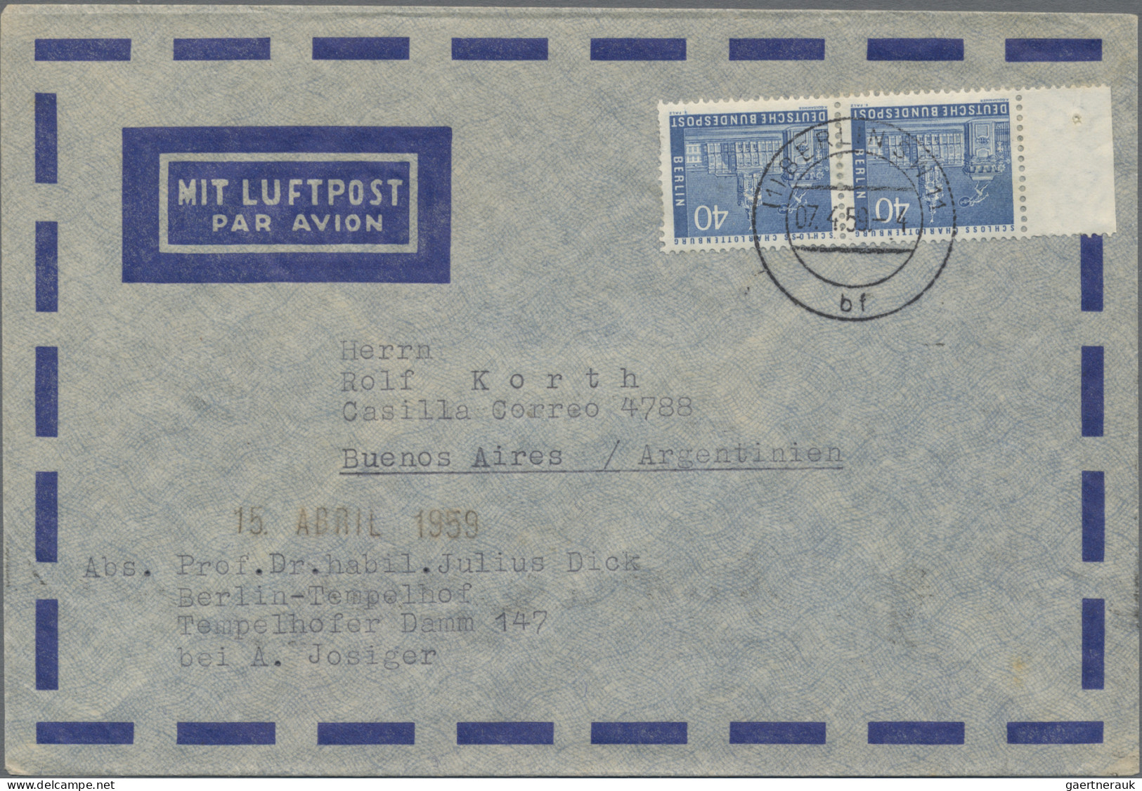 Berlin: 1945/1960 Ca.: Lot Mit 38 Belegen Ab Berlin (Ost Und West), Viele Davon - Cartas & Documentos