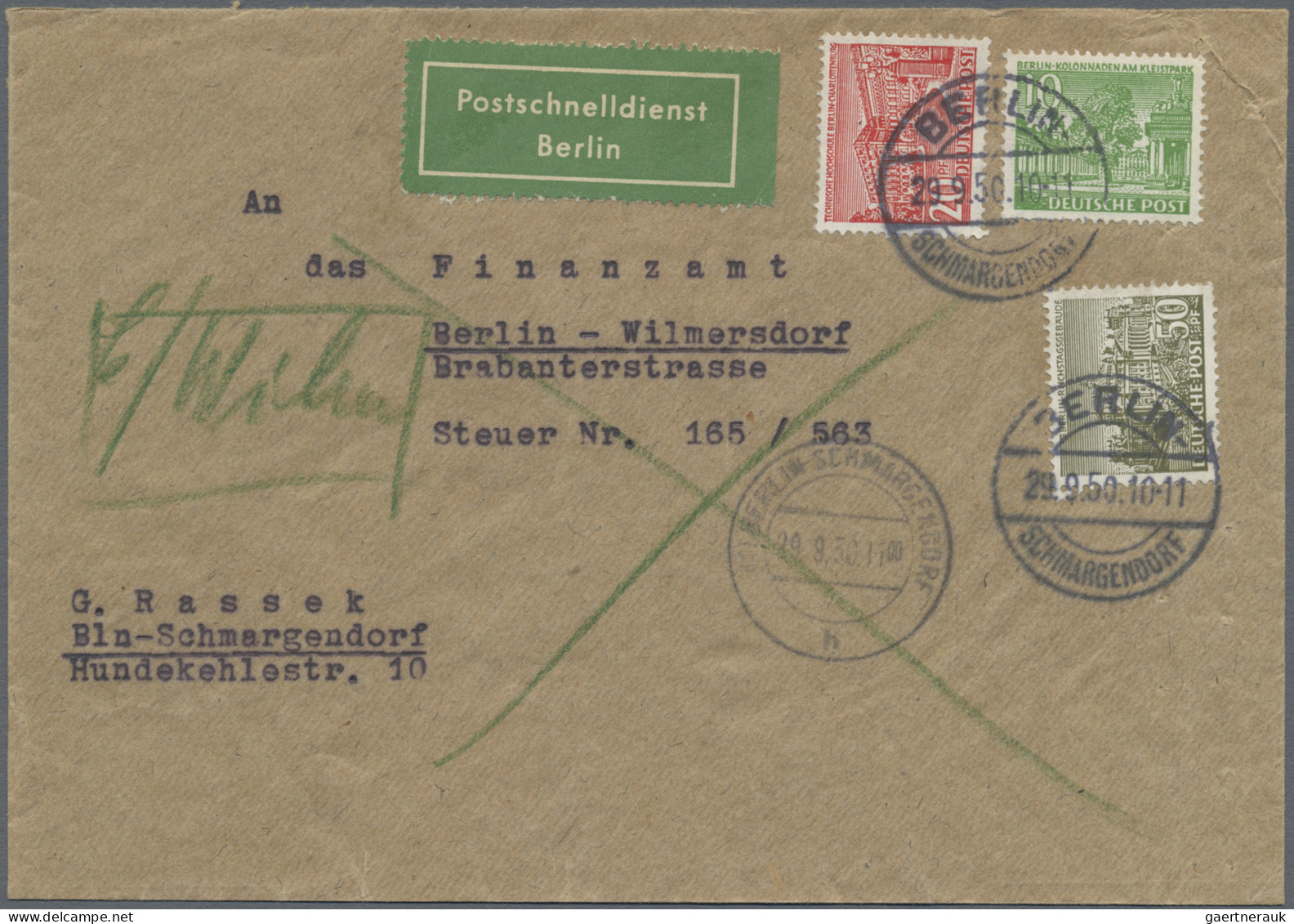 Berlin: 1945/1990, Saubere Sammlung Von 48 Briefen Und Karten Mit Nur Interessan - Brieven En Documenten