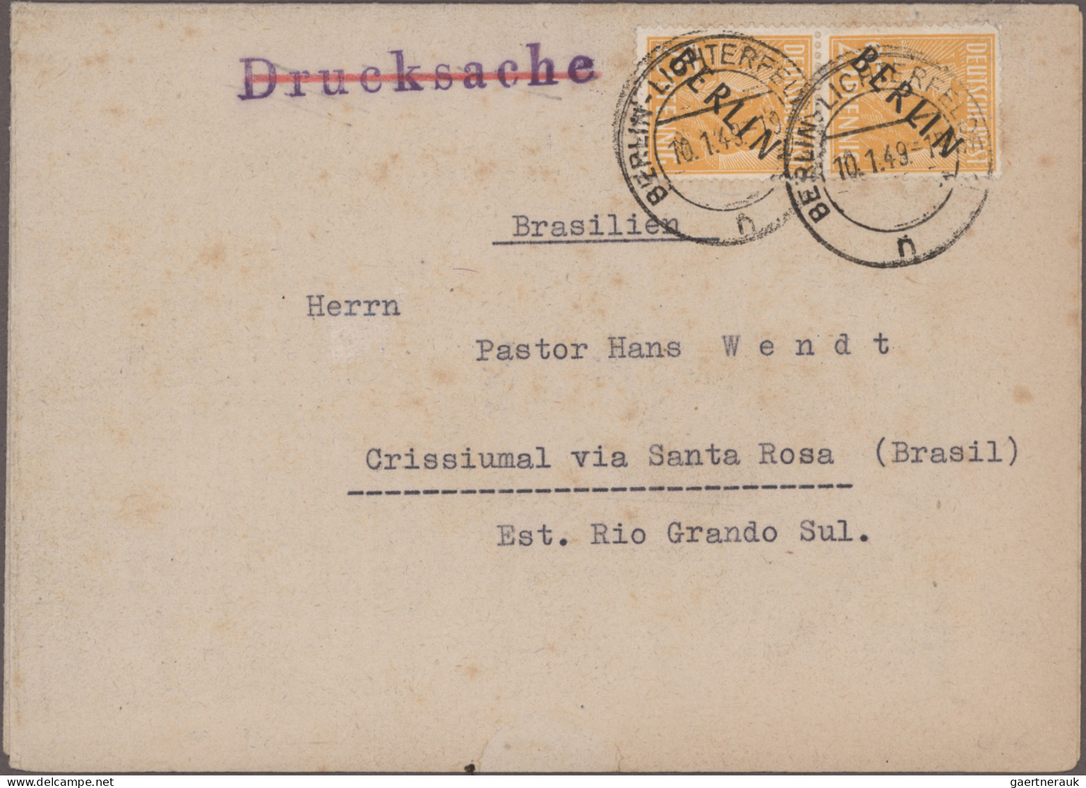Berlin: 1948/1949, Sechs Belege Mit Schwarzaufdrucken, Dabei Ein Brief Mit 6 Pf - Storia Postale