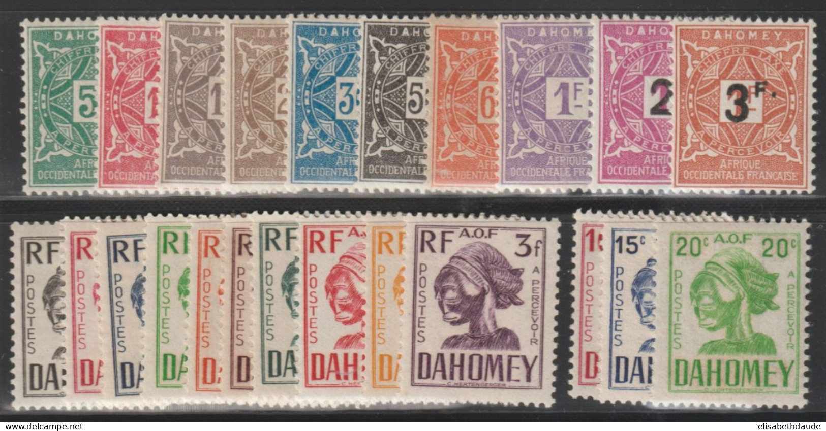 DAHOMEY - 1914/1943 - TAXE - SERIES COMPLETES ! YVERT N°9/31 * MH CHARNIERE CORRECTE ! - COTE = 40 EUR. - - Neufs