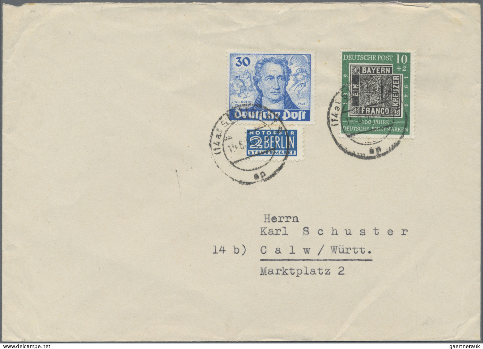 Berlin: 1948/1953 (ca.), Fundus von ca. 300 Belegen mit vielen attraktiven Stück