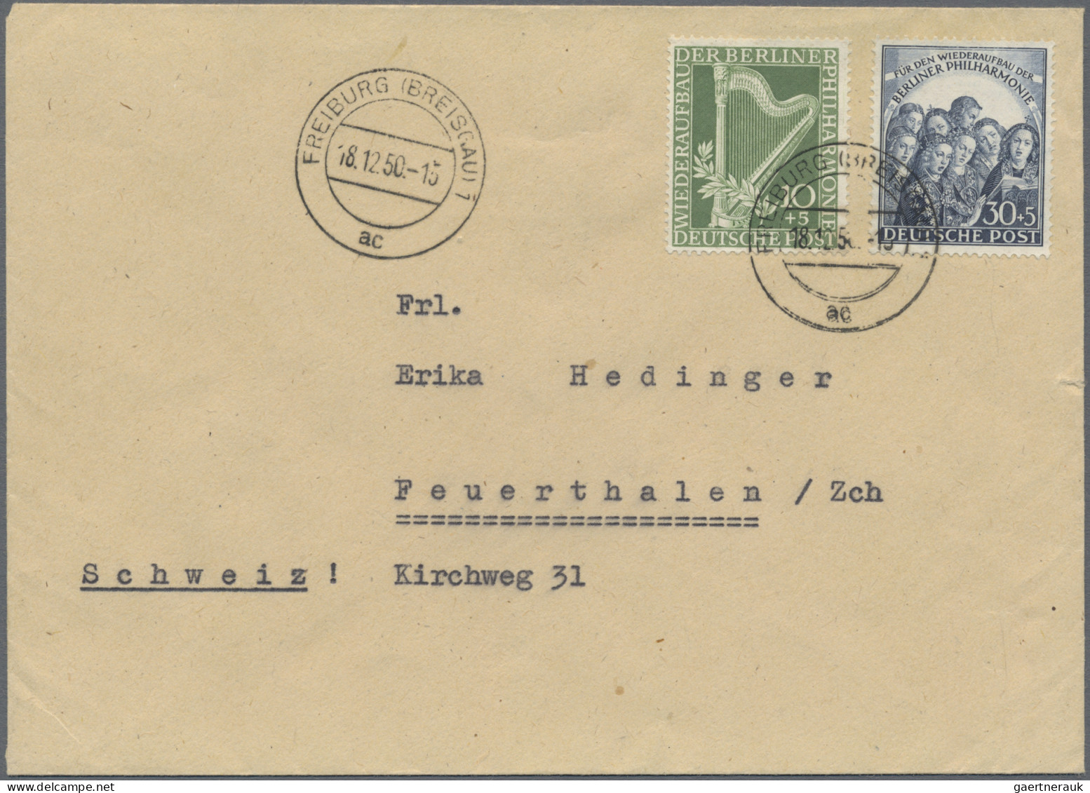 Berlin: 1948/1957 (ca.), Gehaltvolle Kollektion Von Rund 170 Belegen In 2 Safe-B - Cartas & Documentos