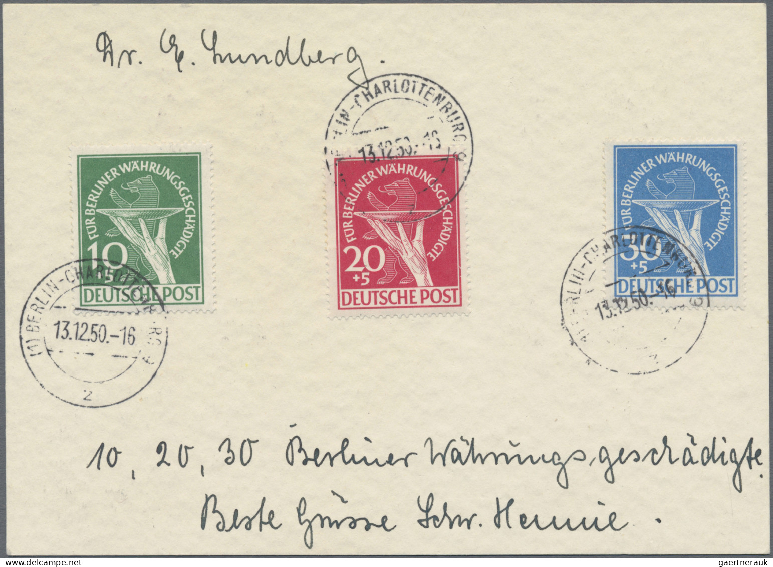 Berlin: 1948/1957 (ca.), Gehaltvolle Kollektion Von Rund 170 Belegen In 2 Safe-B - Lettres & Documents