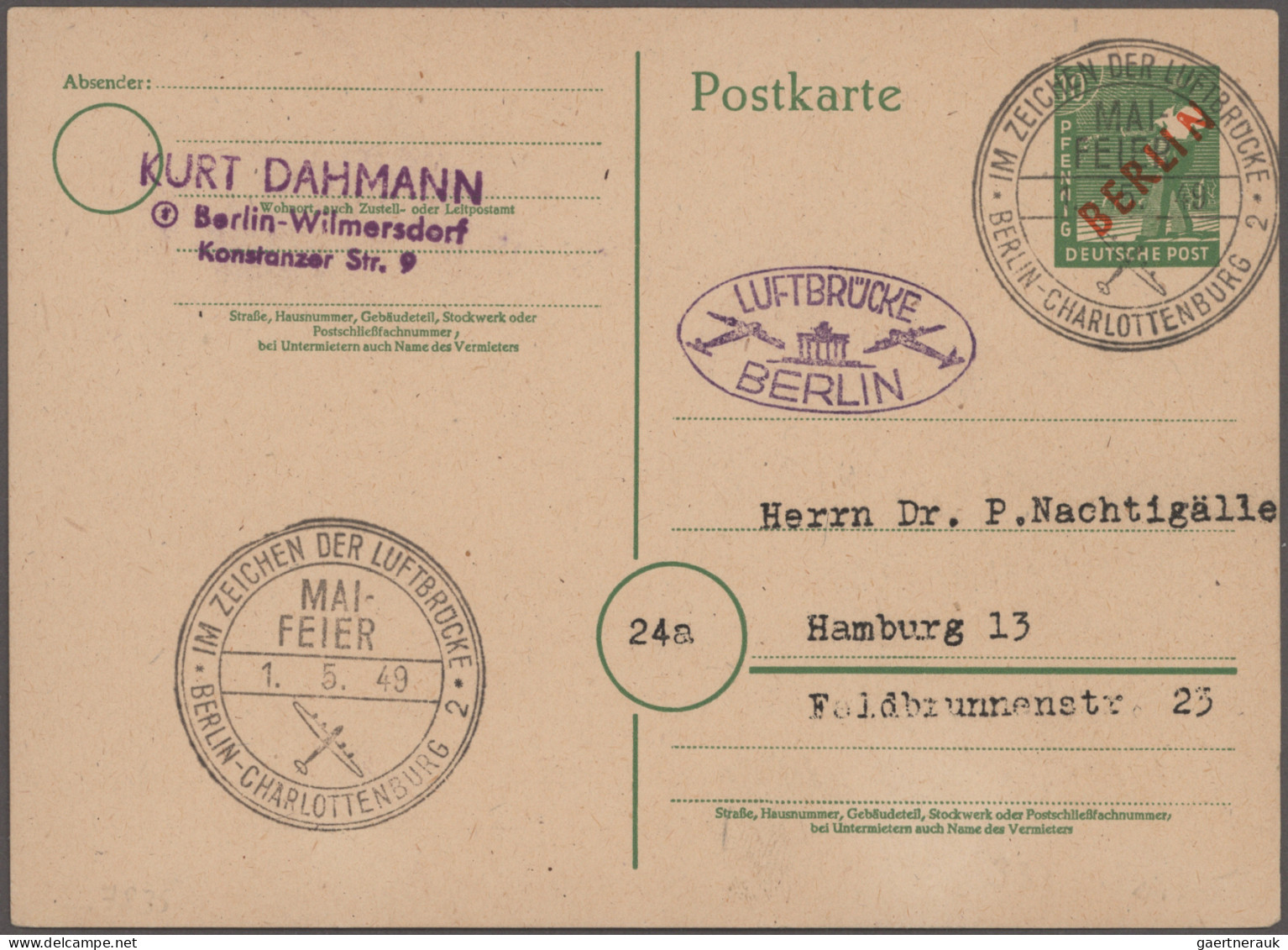 Berlin: 1948/1976, Vielseitige Sammlung Von Ca. 58 Briefen Und Karten Mit Besond - Lettres & Documents