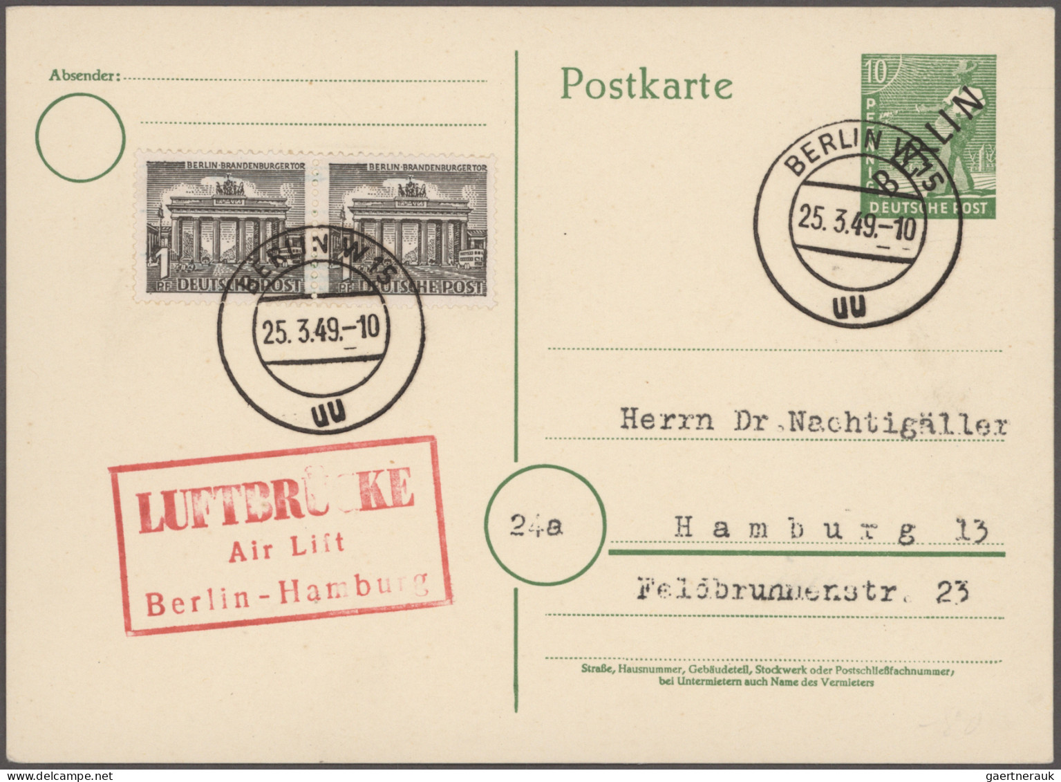 Berlin: 1948/1976, vielseitige Sammlung von ca. 58 Briefen und Karten mit besond