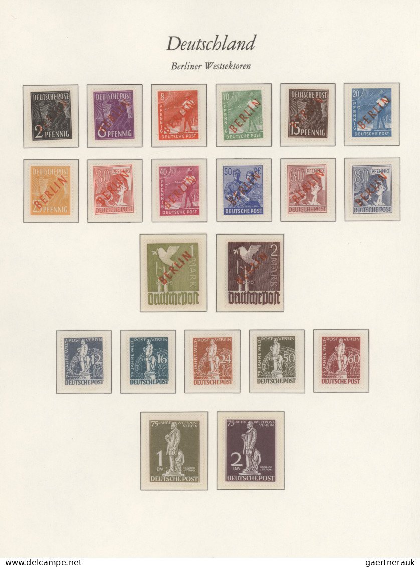 Berlin: 1948/1980, Saubere Erstfalzsammlung Von 1948 Bis 1980 Auf Borek Vordruck - Unused Stamps