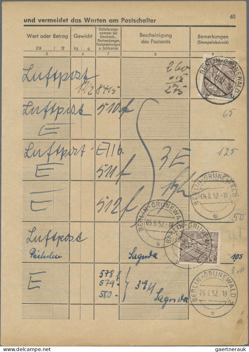 Berlin: 1948/1989, Bestand von ca. 55 Belegen ab Schwarzaufdruck, dabei auch Luf