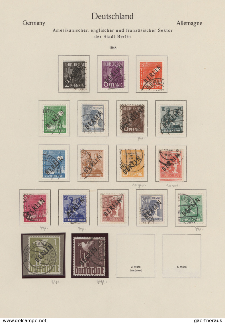 Berlin: 1948/1990, Gestempelte Sammlung Ab Schwarzaufdruck (1 M Und 2 M Signiert - Oblitérés