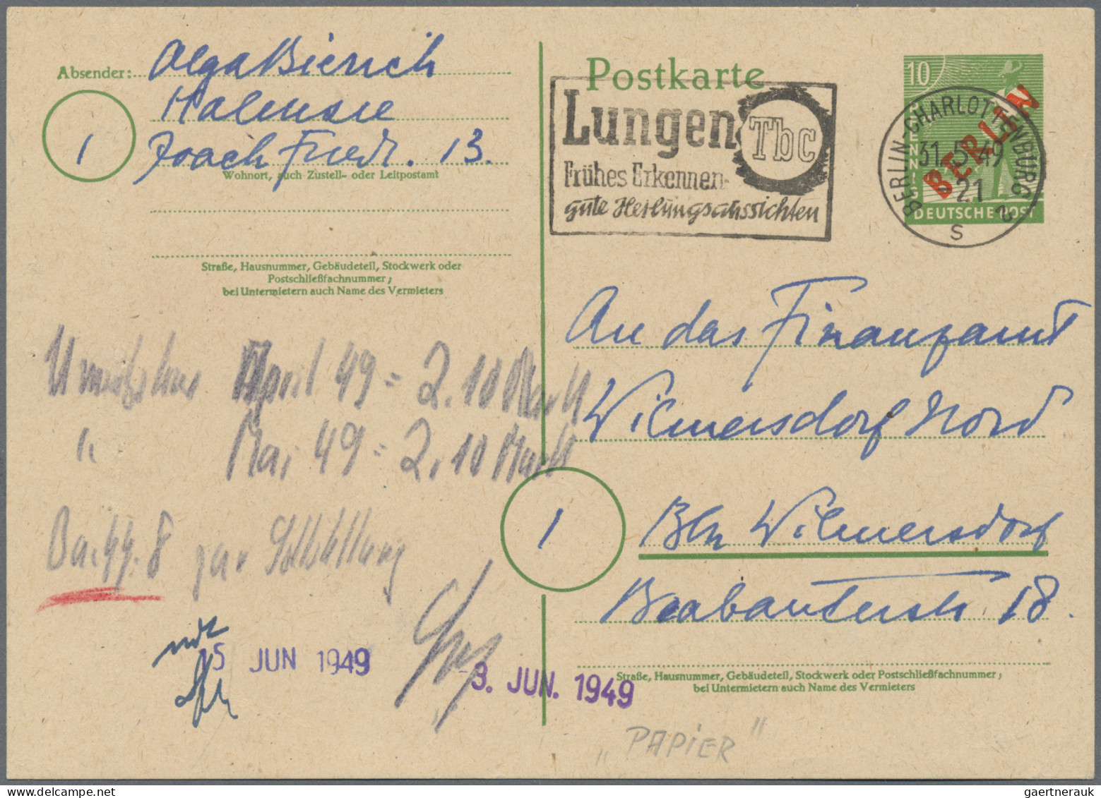 Berlin: 1948/1990, Tolle Partie Von Briefen Und Ganzsachen Ab Vorläuferzeit Mit - Storia Postale